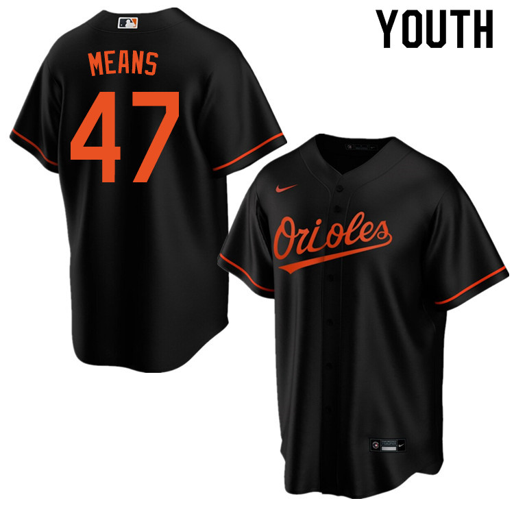 Nike Youth #47 John Means Baltimore Orioles Baseball Jerseys Sale-Black